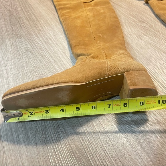 ZARA TAN SUEDE OVER THE KNEE  TALL BOOTS SIZE 38 - Picture 9 of 17